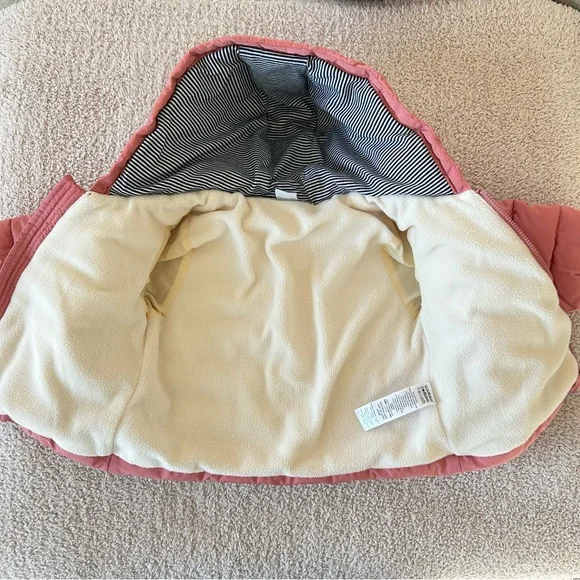 Petit Bateau Baby Girl Hooded Puffer Jacket Sz 12months Rosewood